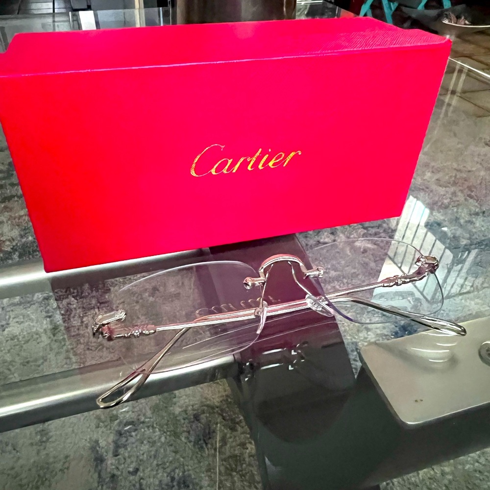 Cartier Glasses: w/ Silver Frame Transition Lens